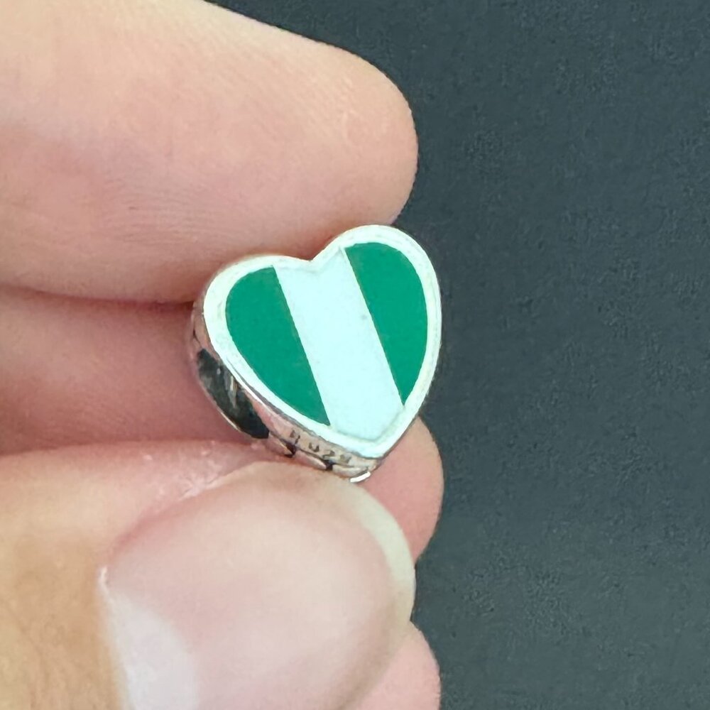 Pandora Nigeria Flag Heart Exclusive Charm